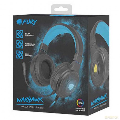 Słuchawki Warhawk RGB dla graczy czarno-niebieskie