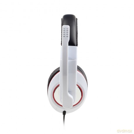 Słuchawki z mikrofonem MHS-001-GW biało czarne