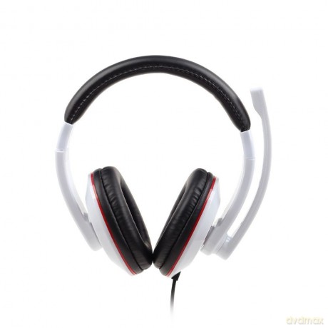 Słuchawki z mikrofonem MHS-001-GW biało czarne