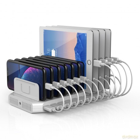 Stacja ładująca 10xUSB; 96W; 2xQC3.0; Y-2190A