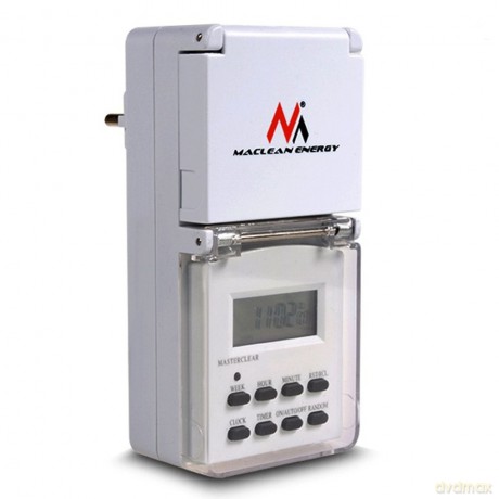 Timer cyfrowy zewnętrzny Energy MCE08 10 programów funkcja losowa 3600 W max 156 programów