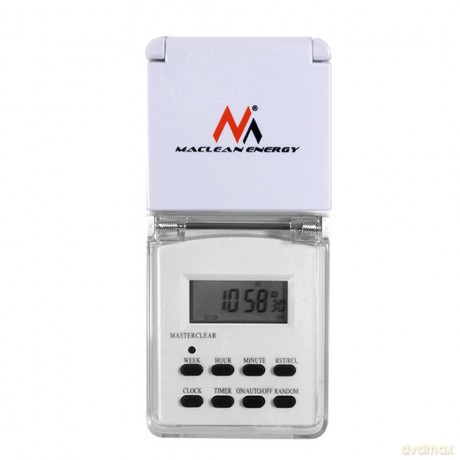 Timer cyfrowy zewnętrzny Energy MCE08 10 programów funkcja losowa 3600 W max 156 programów