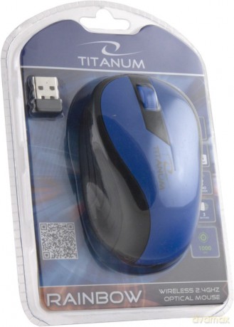 TITANUM MYSZ BEZPRZEWODOWA OPTYCZNA TM114B RAINBOW NIEBIESKA