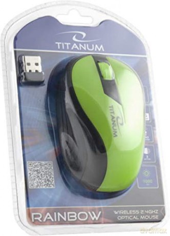 TITANUM MYSZ BEZPRZEWODOWA OPTYCZNA TM114G RAINBOW ZIELONA