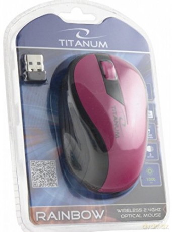 TITANUM MYSZ BEZPRZEWODOWA OPTYCZNA TM114P RAINBOW RÓŻOWA
