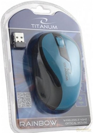 TITANUM MYSZ BEZPRZEWODOWA OPTYCZNA TM114T RAINBOW TURKUSOWA