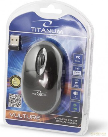 TITANUM MYSZ VULTURE 3D OPTYCZNA BEZPRZEWODOWA 2.4GHz CZARNA/SZARA