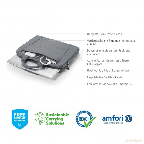 Torba D31305-RPET Eco Slim Case BASE 13-14.1 cala szara