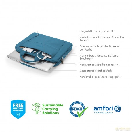 Torba D31307-RPET Eco Slim Case BASE 13-14.1 cala niebieska