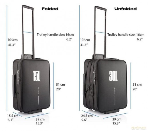 Torba podróżna FLEX FOLDABLE TROLLEY BLACK