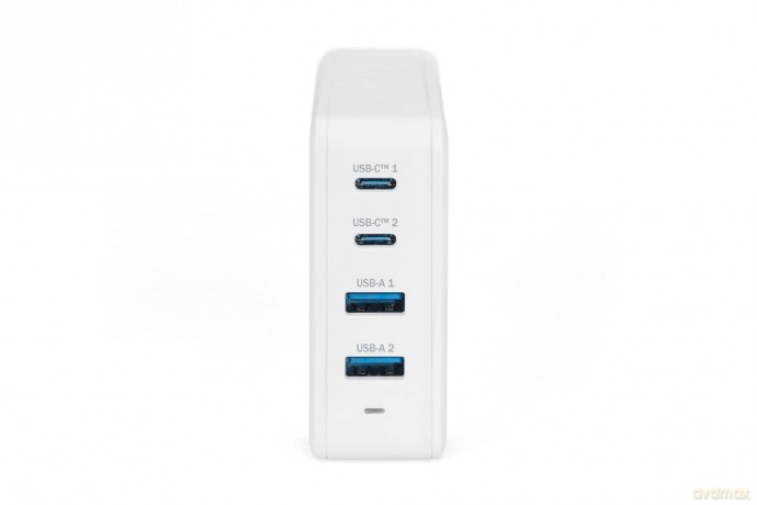Uniwersalna 4-portowa ładowarka sieciowa 100W, 2x USB-C, 2x USB-A, PD 3.0 Biała