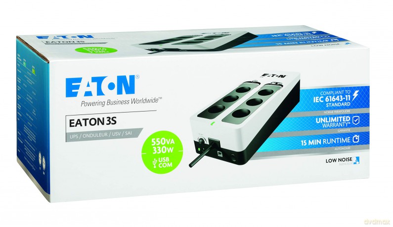 UPS Eaton 3S 550F 550VA/330W 6x FR, USB