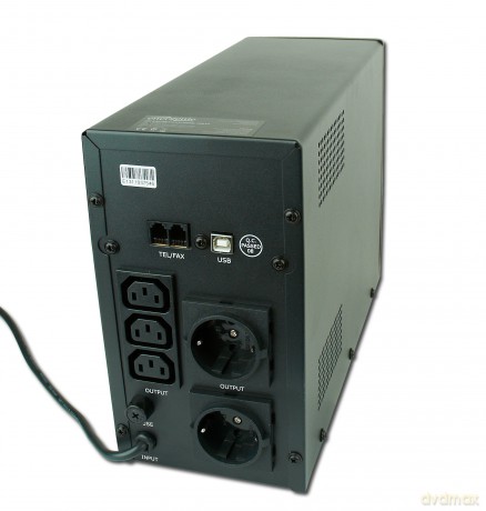 UPS LINE-INTERACTIVE 1200VA 3X IEC, 2X SCHUKO 230V, USB, RJ11 IN/OUT, LCD