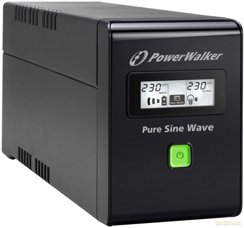 UPS LINE-INTERACTIVE 800VA 2X PL 230V, PURE SINE WAVE, RJ11/45 IN/OUT, USB, LCD