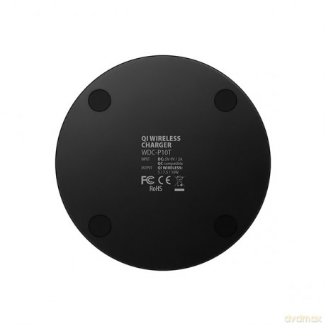 WDC-P10T Cienka bezprzewodowa podkładka szybkiego ładowania QI 5/7.5/10 W, micro USB