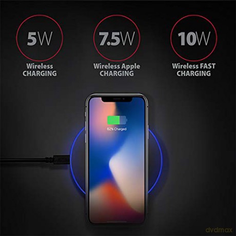 WDC-P10T Cienka bezprzewodowa podkładka szybkiego ładowania QI 5/7.5/10 W, micro USB