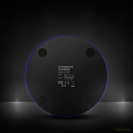 WDC-P10T Cienka bezprzewodowa podkładka szybkiego ładowania QI 5/7.5/10 W, micro USB