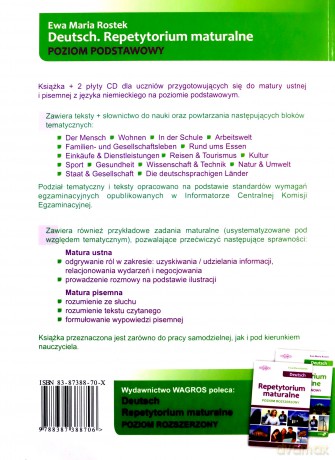 Deutsch. Repetytorium matur. ZP CD Gratis [KSIĄŻKA]