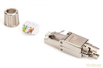 Wtyk modularny RJ45 kat.6A, PoE++, 10GbE, STP, ekranowany, beznarzędziowy, zakręcany, metalowy, AWG 26-22, dł.50mm