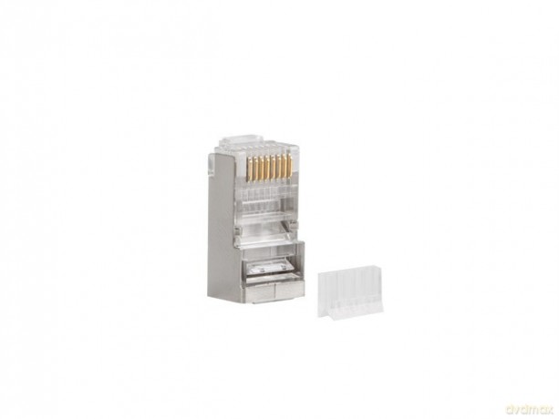 Wtyk sieciowy RJ45 8P8C kat.6 FTP (100szt) z prowadnic do linki i do drutu