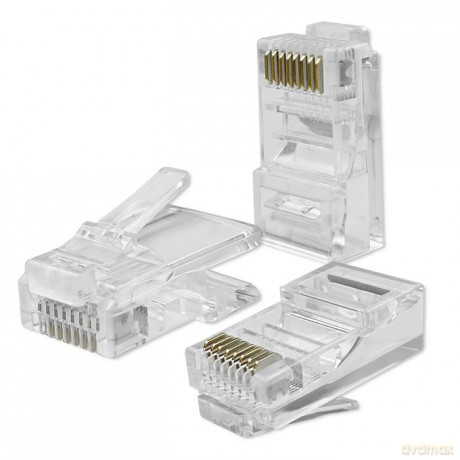 Wtyk złącze modularne RJ45 | CAT6 | UTP | Pozłacane styki | 100 sztuk