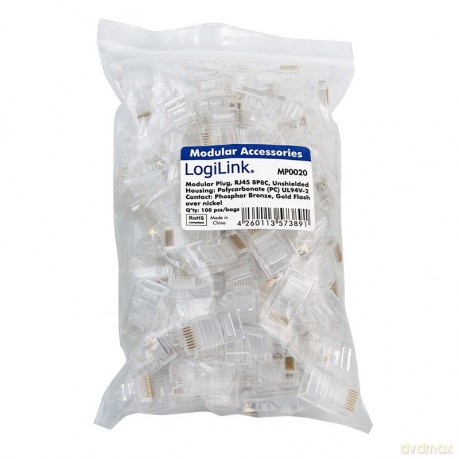 Wtyki RJ45 8P8C UTP do kabli płaskich, 100szt.