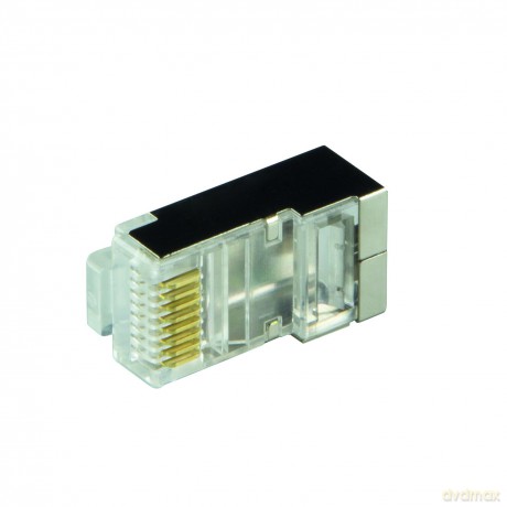Wtyki RJ45 CAT.6 z osłoną, 100szt. ekranowane, biały