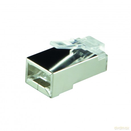 Wtyki RJ45 CAT.6 z osłoną, 100szt. ekranowane, biały