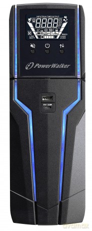 Zasilacz awaryjny dla graczy LINE-INTERACTIVE 1000VA 4 x 230V PL, USB, LCD, 2 x ładowarka, RGB