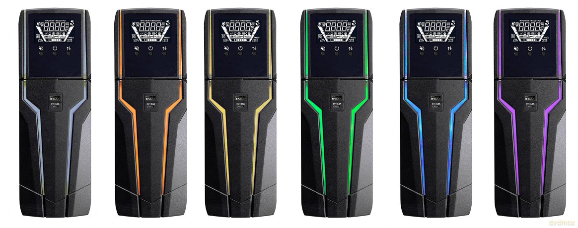 Zasilacz awaryjny dla graczy LINE-INTERACTIVE 1000VA 4 x 230V PL, USB, LCD, 2 x ładowarka, RGB