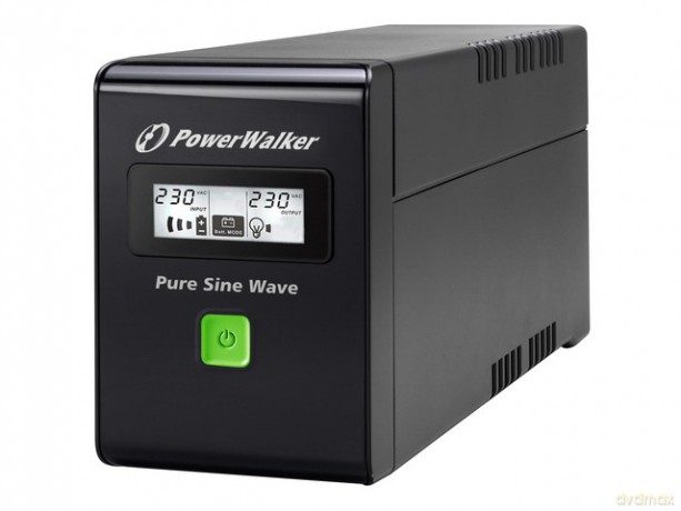 Zasilacz awaryjny line-interactive 600VA 2X PL 230V, pure sine wave, RJ11/45 IN/OUT, USB, LCD