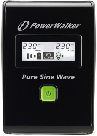 Zasilacz awaryjny line-interactive 600VA 2X PL 230V, pure sine wave, RJ11/45 IN/OUT, USB, LCD