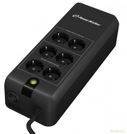 Zasilacz awaryjny Offline 600VA 4X schuko + 2X schuko out (wygląd listwy)