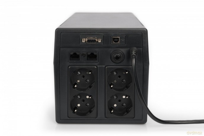 Zasilacz awaryjny UPS Line-Ineractive LCD, 1000VA/600W, 2x12V/7Ah, AVR, 4xSCHUKO, USB, RS232, RJ45