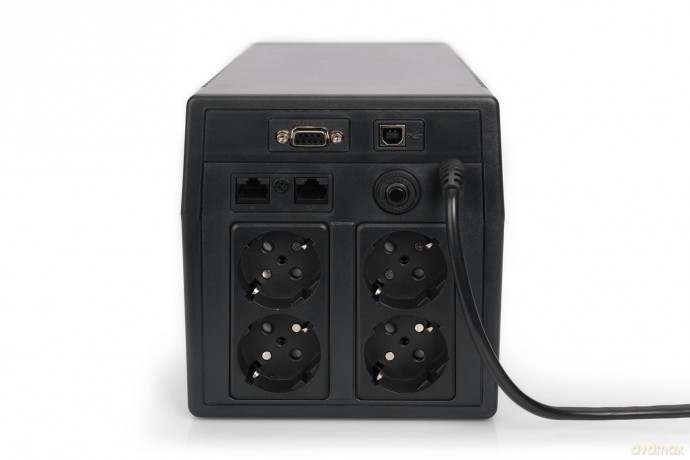 Zasilacz awaryjny UPS Line-Ineractive LCD, 1000VA/600W, 2x12V/7Ah, AVR, 4xSCHUKO, USB, RS232, RJ45