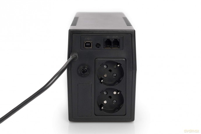 Zasilacz awaryjny UPS Line-Ineractive LED, 600VA/360W, 1x12V/7Ah, AVR, 2xSCHUKO, USB, RJ11