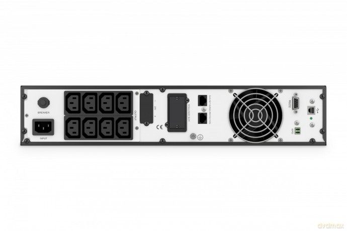 Zasilacz awaryjny UPS Online Rack 19" LCD, 1000VA/1000W, 2x12V/9Ah, 8xC13, USB, RS232, RJ45