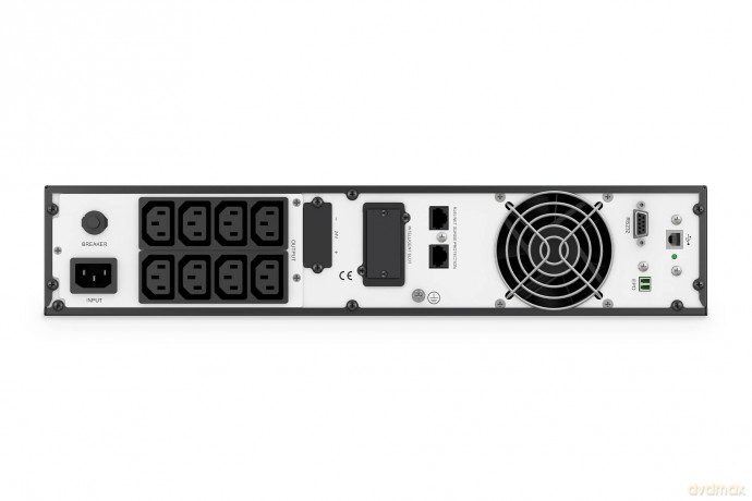 Zasilacz awaryjny UPS Online Rack 19" LCD, 1000VA/1000W, 2x12V/9Ah, 8xC13, USB, RS232, RJ45