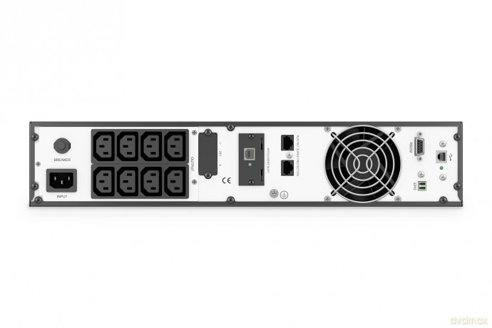 Zasilacz awaryjny UPS Online Rack 19" LCD, 1000VA/1000W, 2x12V/9Ah, 8xC13, USB, RS232, RJ45