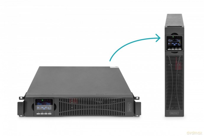 Zasilacz awaryjny UPS Online Rack 19" LCD, 1500VA/1500W, 3x12V/9Ah, 8xC13, USB, RS232, RJ45