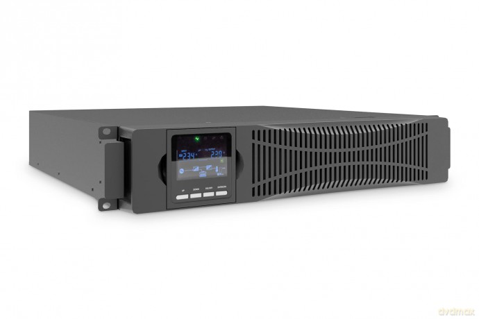 Zasilacz awaryjny UPS Online Rack 19" LCD, 2000VA/2000W, 4x12V/9Ah, 8xC13, USB, RS232, RJ45