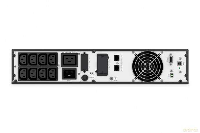Zasilacz awaryjny UPS Online Rack 19" LCD, 3000VA/3000W, 6x12V/9Ah, 8xC13, 1xC19, USB, RS232, RJ45