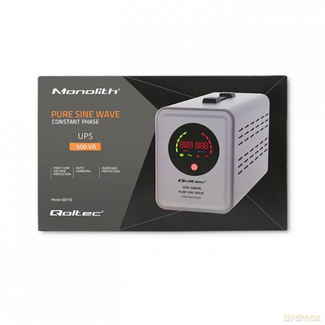 Zasilacz awaryjny UPS Pure Sine Wave | 500VA | 350W | Stała faza | Szary