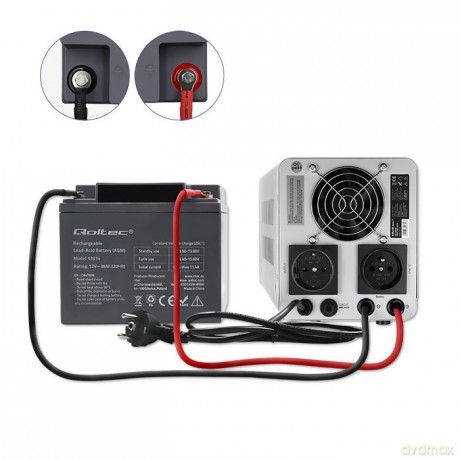 Zasilacz awaryjny UPS Pure Sine Wave | 500VA | 350W | Stała faza | Szary