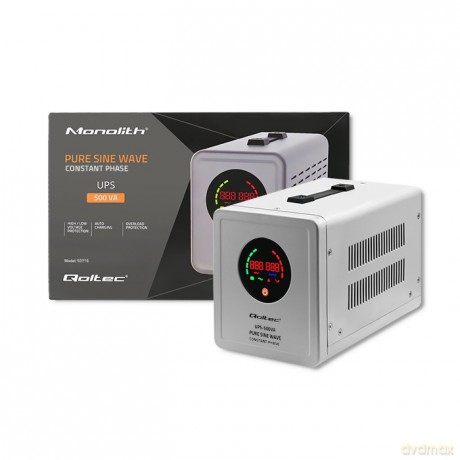Zasilacz awaryjny UPS Pure Sine Wave | 500VA | 350W | Stała faza | Szary
