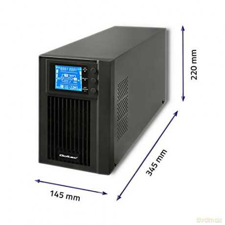 Zasilacz awaryjny UPS, on-line, czysta fala sinusoidalna, 1KVA, 800W, LCD, USB