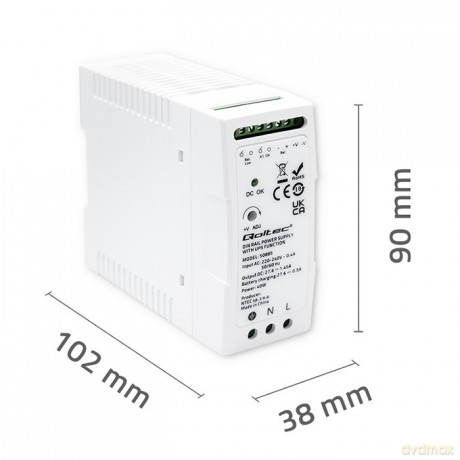 Zasilacz na szynę DIN z funkcją UPS | 40W