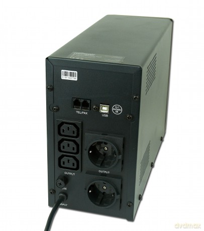 Zasilacz UPS LINE-INTERACTIVE 1500VA 3X IEC, 2X SCHUKO 230V, USB, RJ11 IN/OUT, LCD
