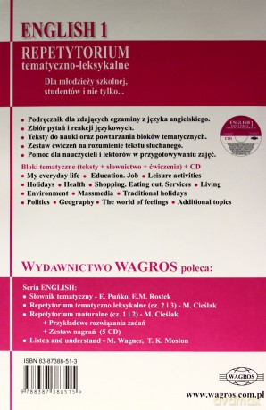 English. Repetytorium 1 tem-leks. CD Gratis [KSIĄŻKA]