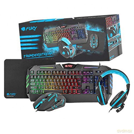 Zestaw dla graczy 4 w 1 Thunderstreak 3.0 klawiatura + mysz + słuchawki + podkładka